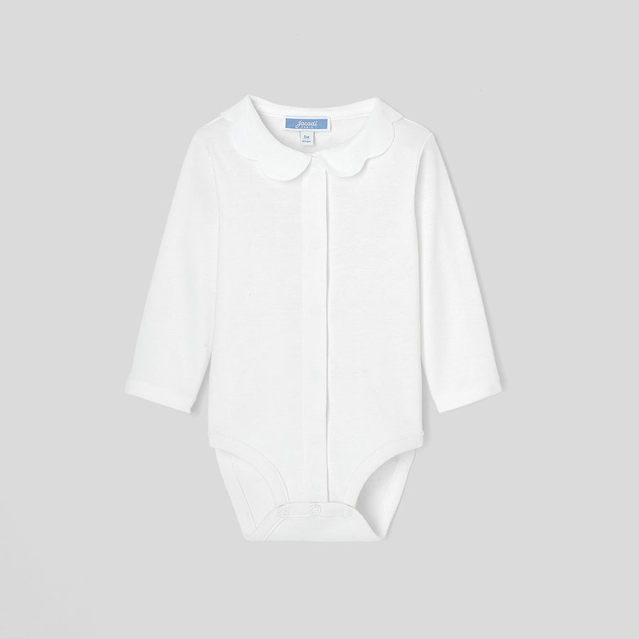 Bodi z valovitim ovratnikom za dojenčke deklice