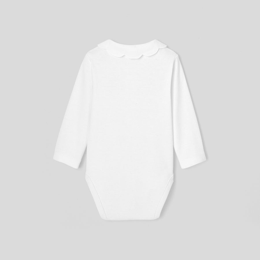 Bodi z valovitim ovratnikom za dojenčke deklice