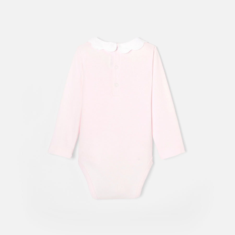 Bodi s valovitim ovratnikom za dojenčke deklice