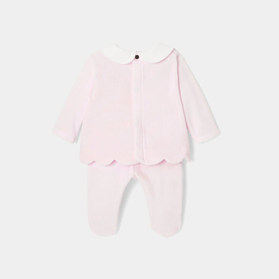 Komplet iz baršuna za dojenčke deklice