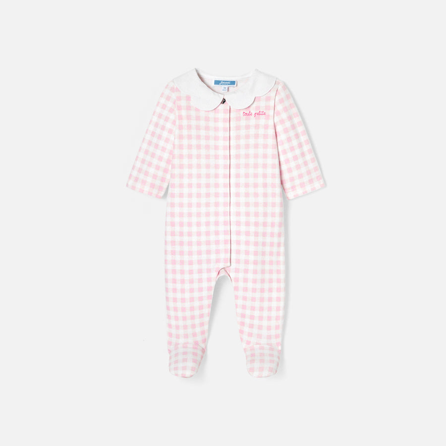 Pidžama s gingham vzorcem za dojenčke deklice