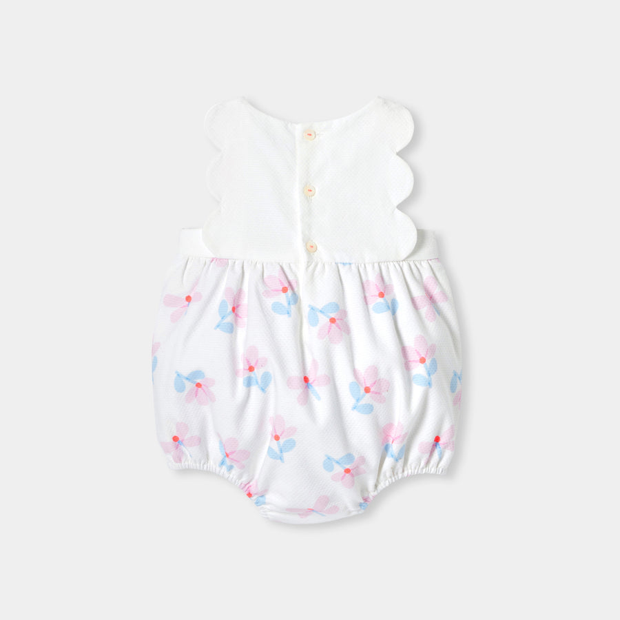 Kombinezon iz bombažnega piqué materiala za dojenčke deklice