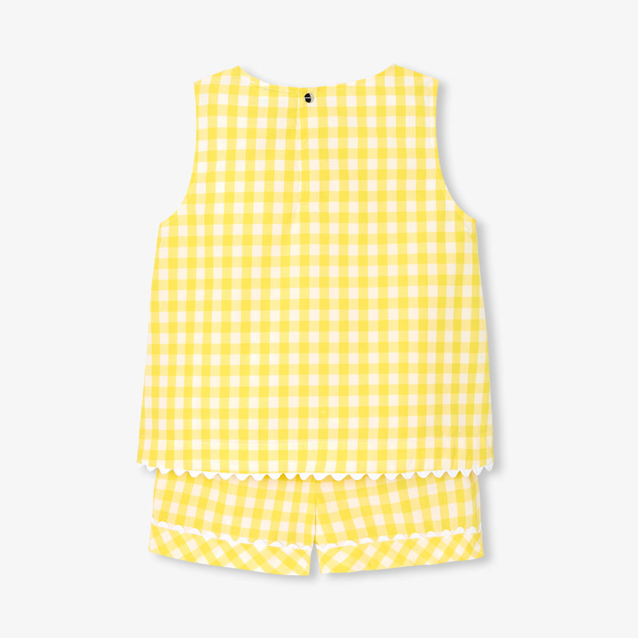 Kratka gingham pižama za deklice