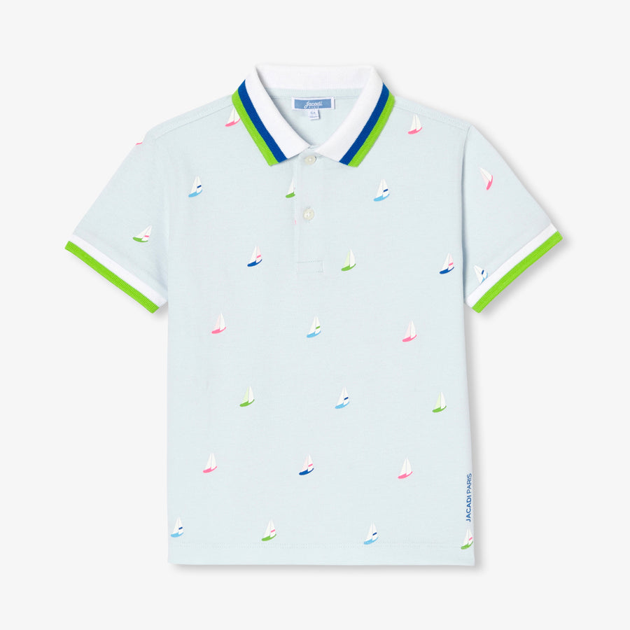 Polo majica z motivom čolna za dečke