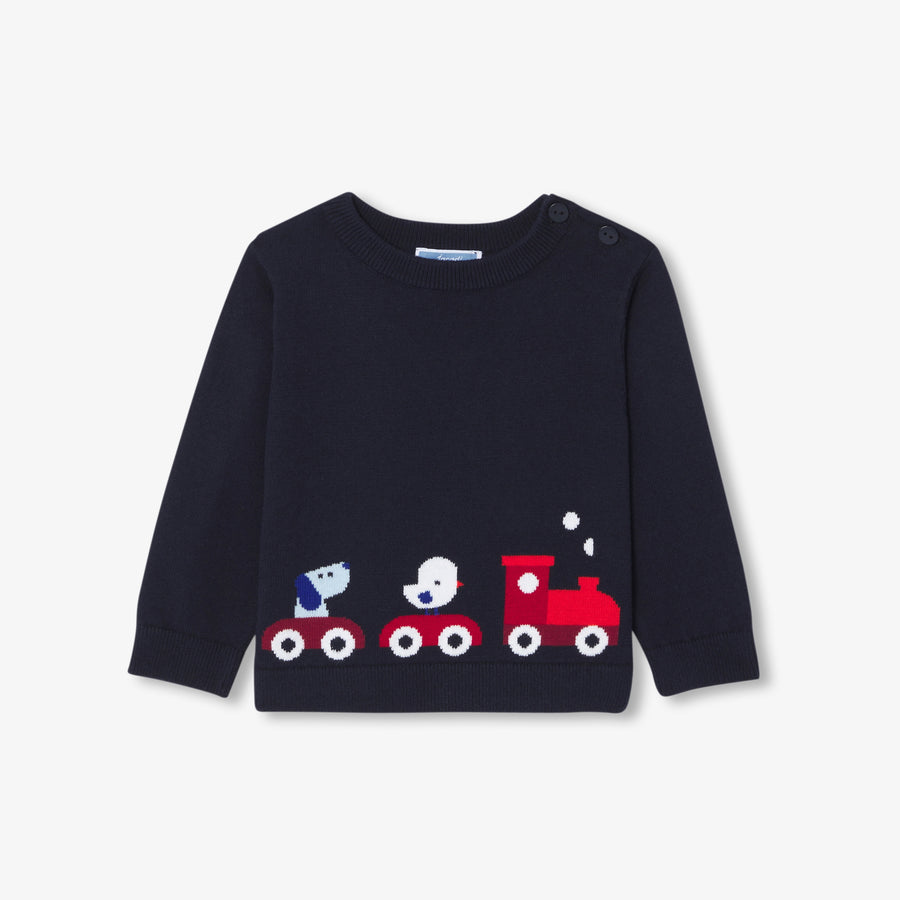 Bombažni pulover za dojenčke dečke