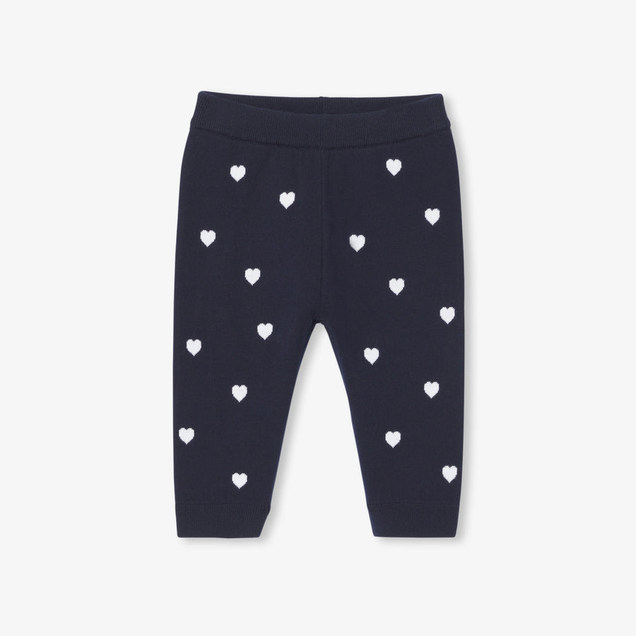 Pletene hlače z motivom srca za dojenčke deklice