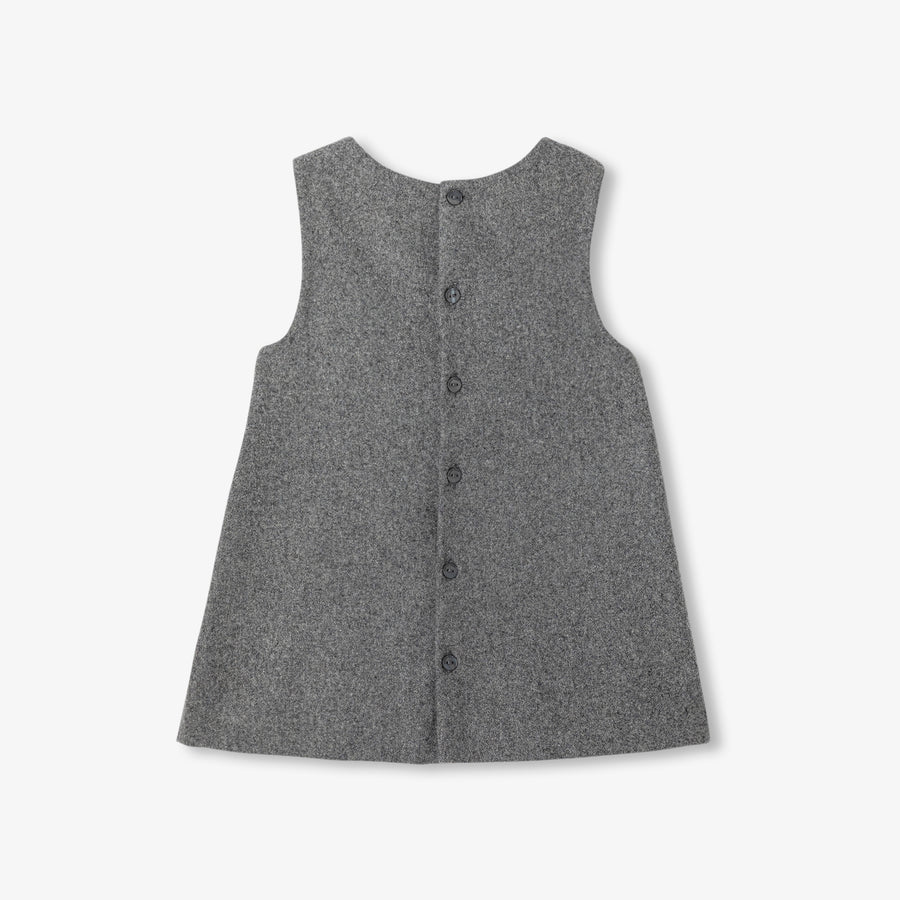 Flanelska naramničasta obleka za dojenčke deklice