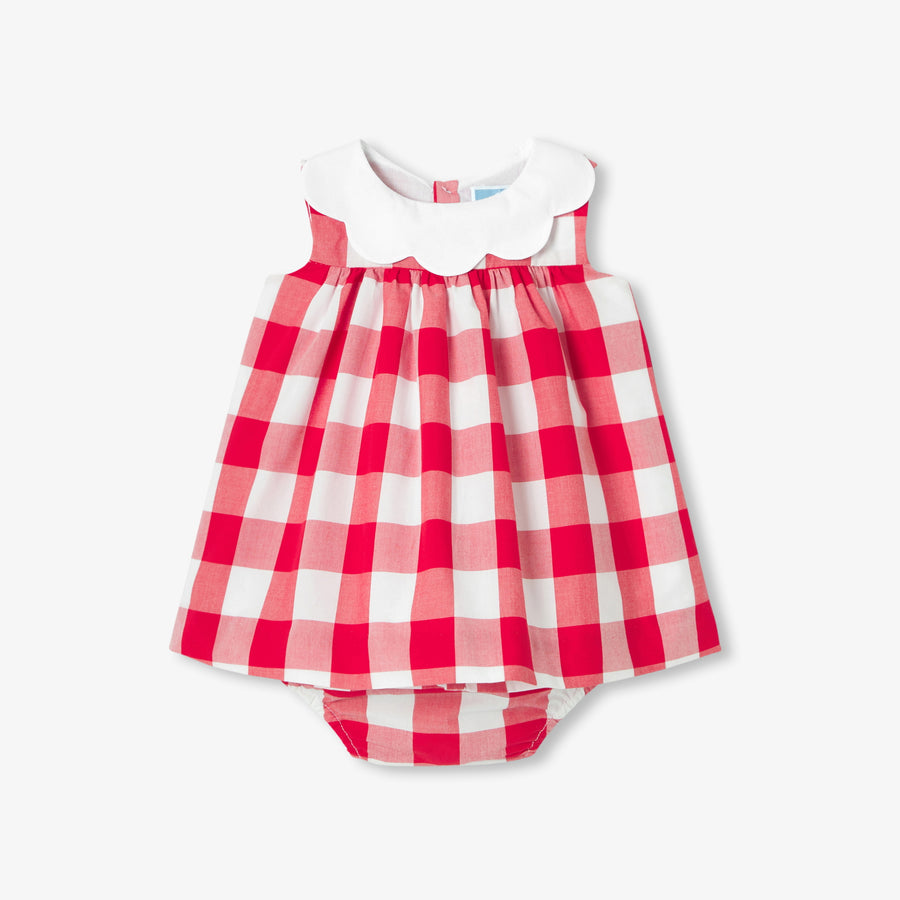 Obleka za deklice iz gingham popelina