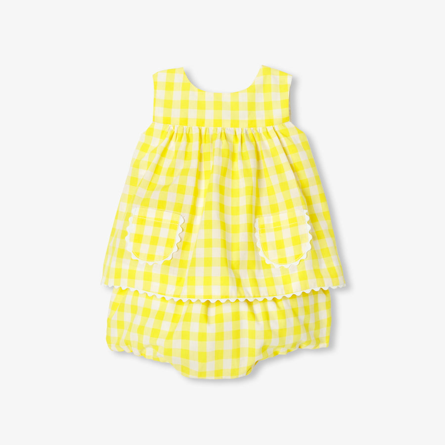 Komplet za deklice iz gingham popelina