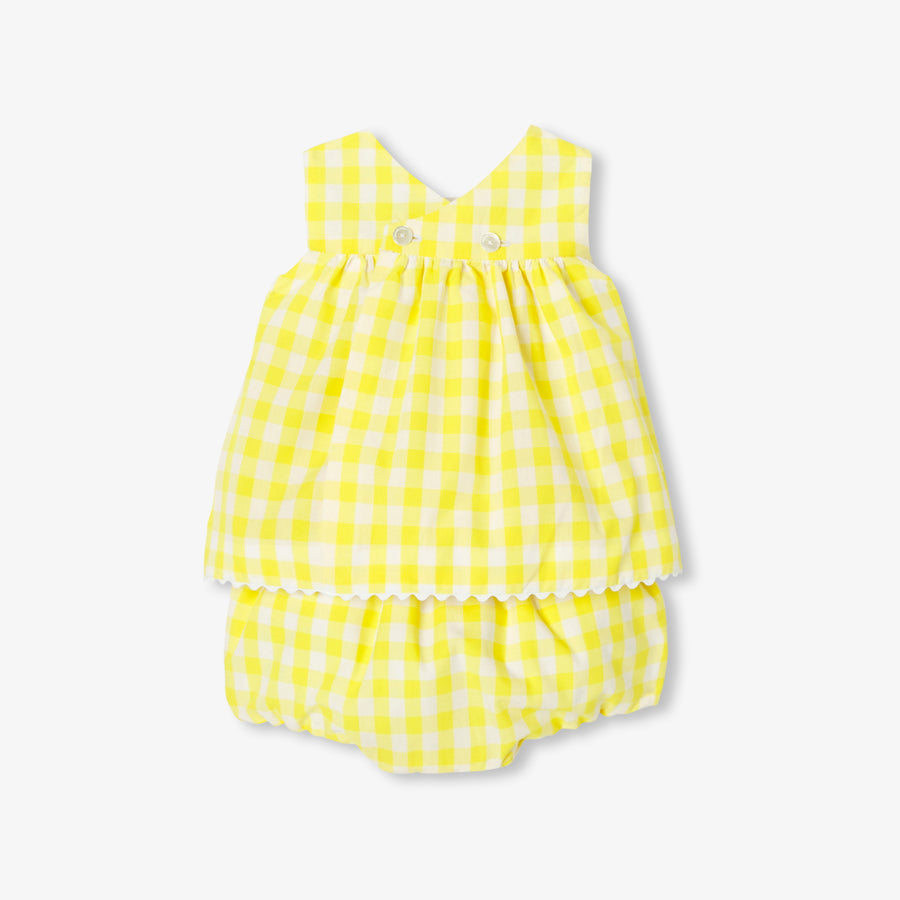 Komplet za deklice iz gingham popelina