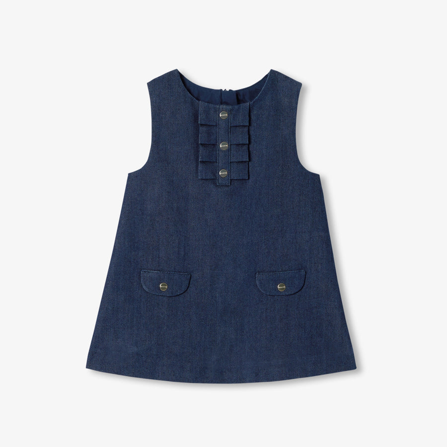 Jeans obleka na naramnice za deklice