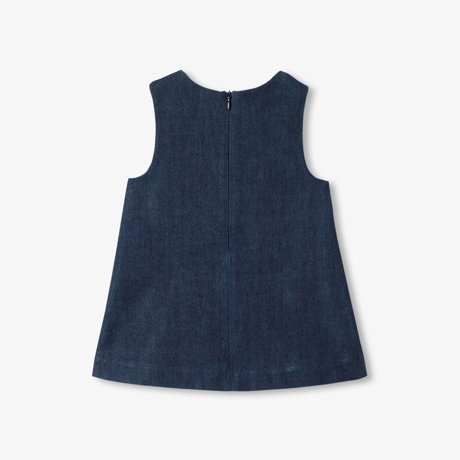 Jeans obleka na naramnice za deklice